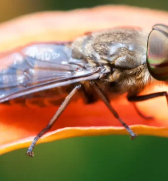 Tábano vs mosca de caballo: cómo distinguirlos 1 Tábano (Tabanus bovinus) posado sobre una flor